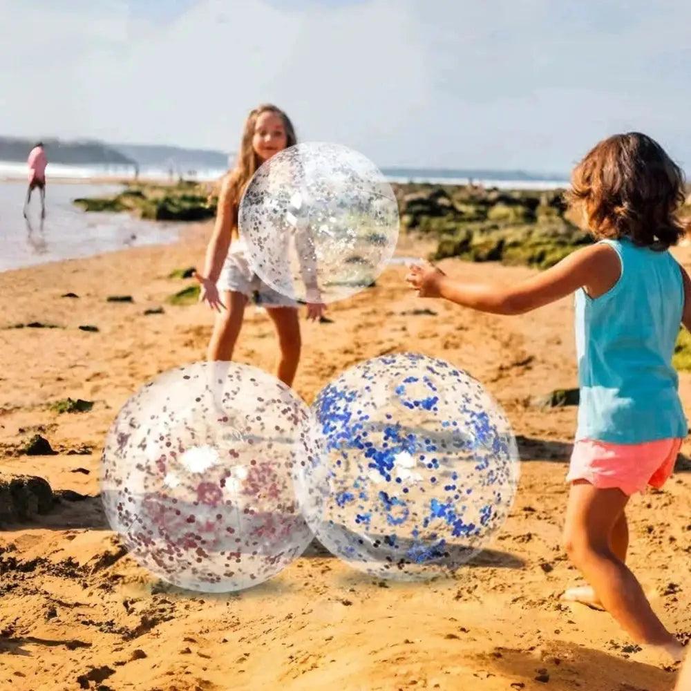  Glitter Inflatable Beach Ball 40cm Durable Pool Party -  ToylandEU™
