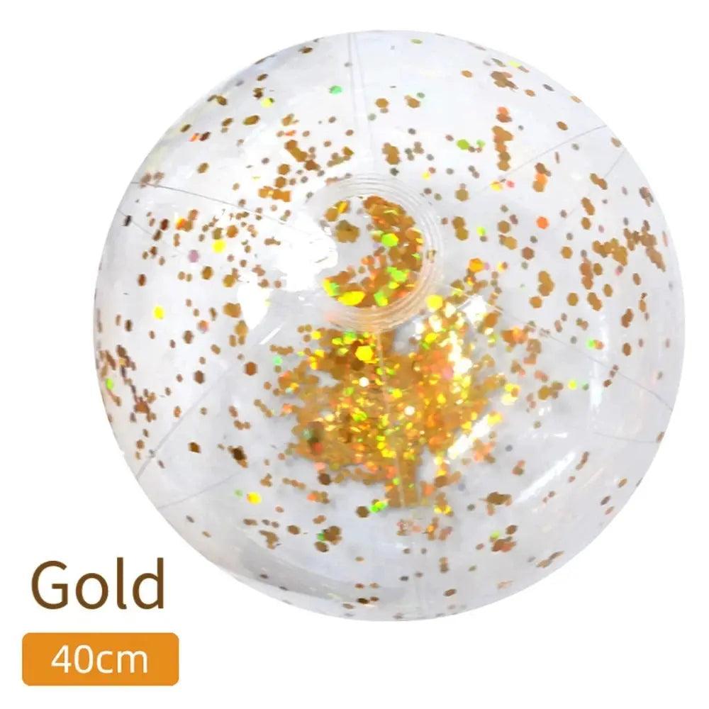  Glitter Inflatable Beach Ball 40cm Durable Pool Party -  ToylandEU™