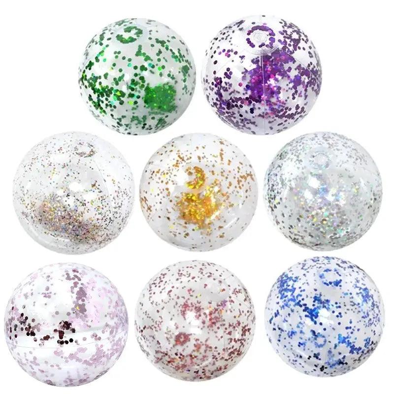  Glitter Inflatable Beach Ball 40cm Durable Pool Party -  ToylandEU™