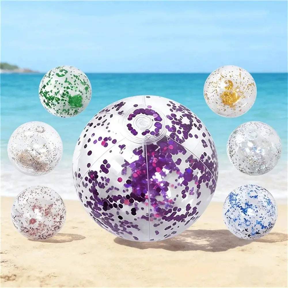  Glitter Inflatable Beach Ball 40cm Durable Pool Party -  ToylandEU™