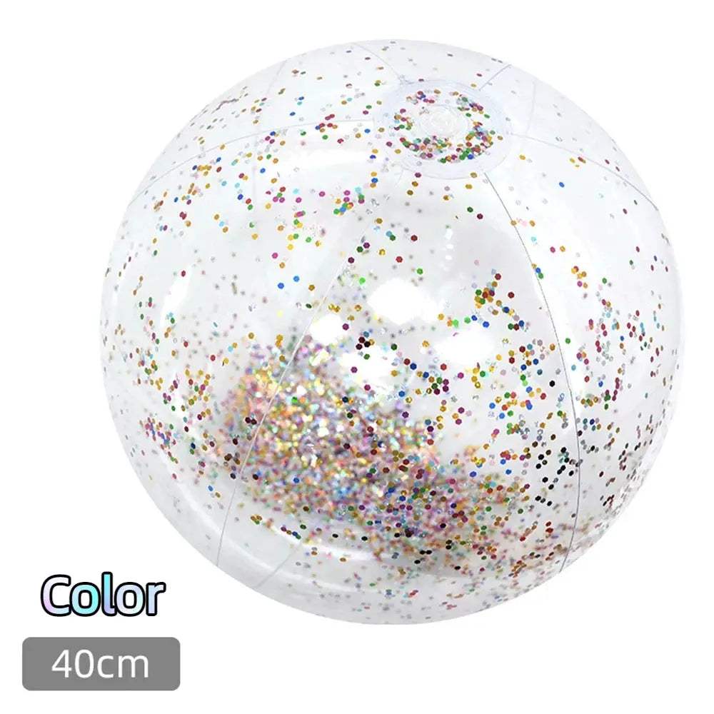  Glitter Inflatable Beach Ball 40cm Durable Pool Party -  ToylandEU™