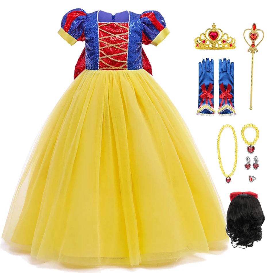 Glittering Princess Snow White Costume Sequined For Parties - ToylandEU