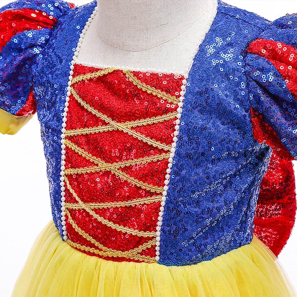 Glittering Princess Snow White Costume Sequined For Parties - ToylandEU