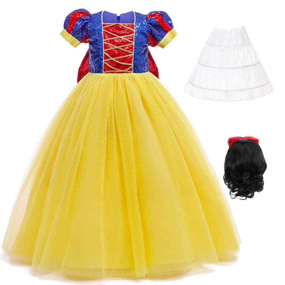 Glittering Princess Snow White Costume Sequined For Parties - ToylandEU