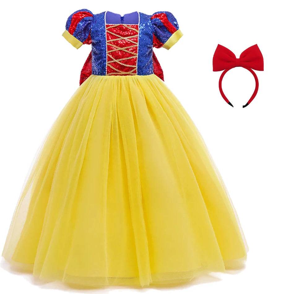 Glittering Princess Snow White Costume Sequined For Parties - ToylandEU