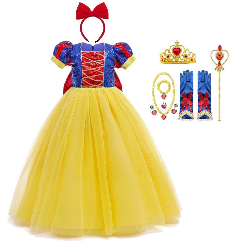 Glittering Princess Snow White Costume Sequined For Parties - ToylandEU