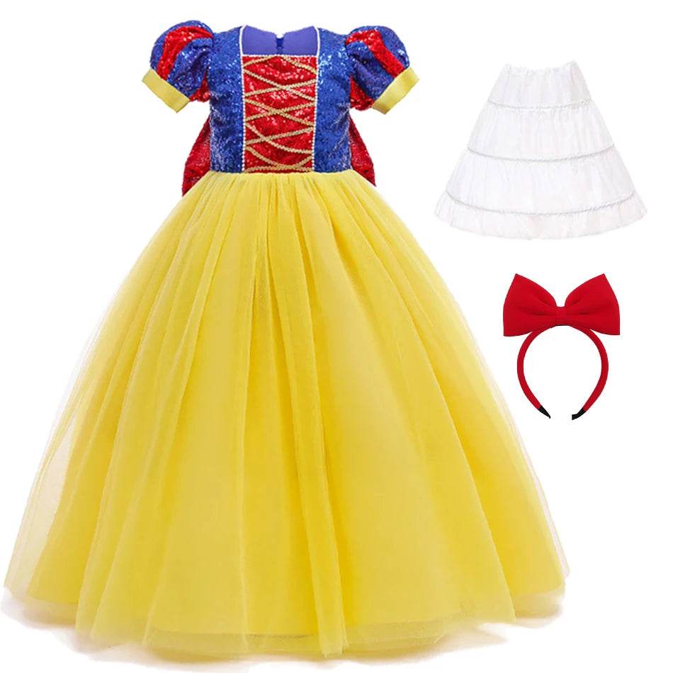 Glittering Princess Snow White Costume Sequined For Parties - ToylandEU