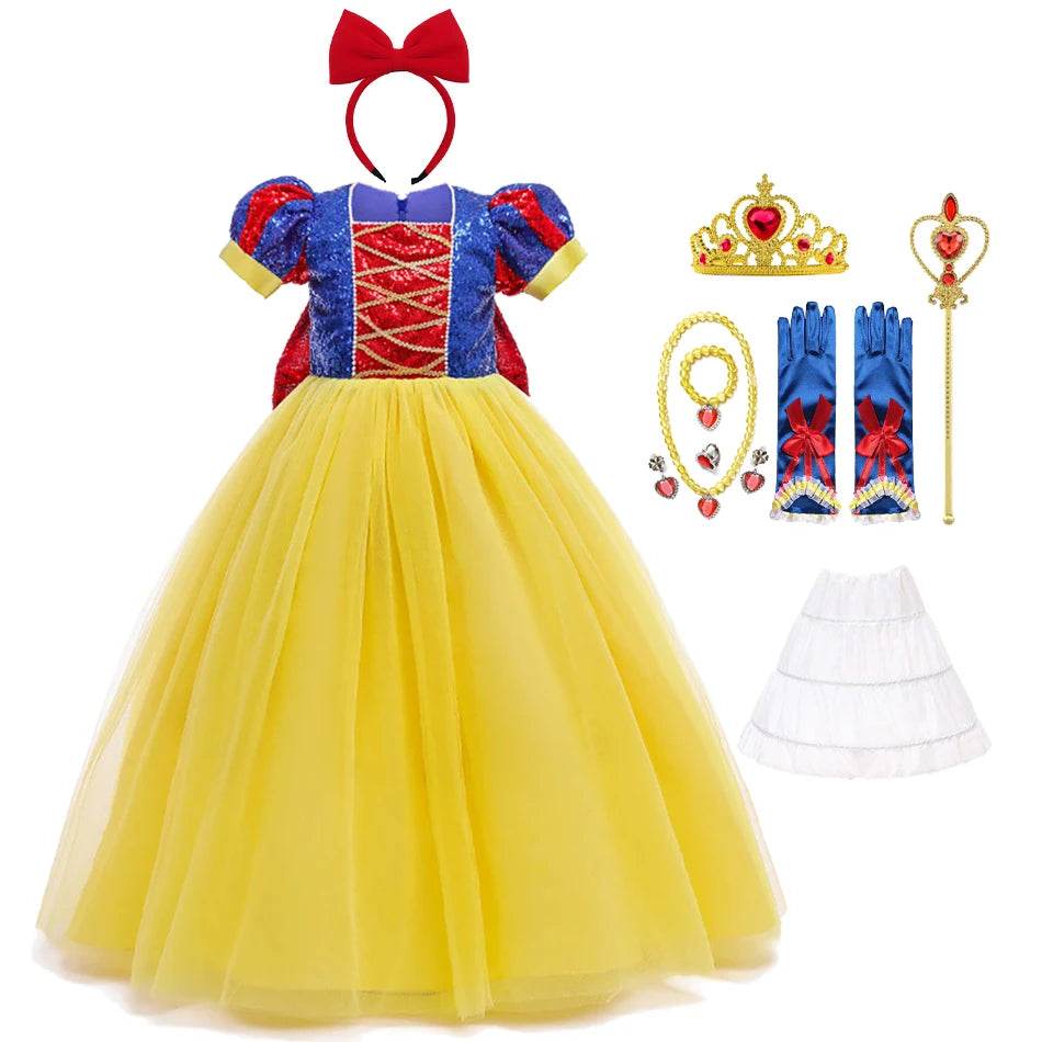 Glittering Princess Snow White Costume Sequined For Parties - ToylandEU