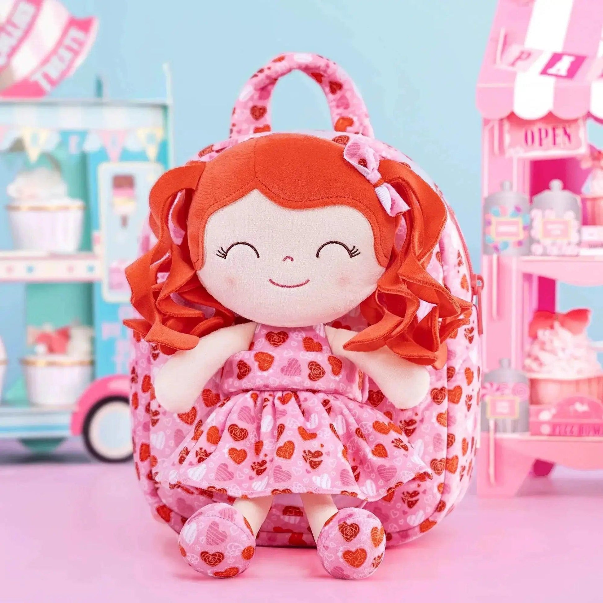  Gloveleya Adorable Plush Backpacks - Curly Hair Dolls for Baby Girls - Perfect Love Gift Series for Baby Showers -  ToylandEU™