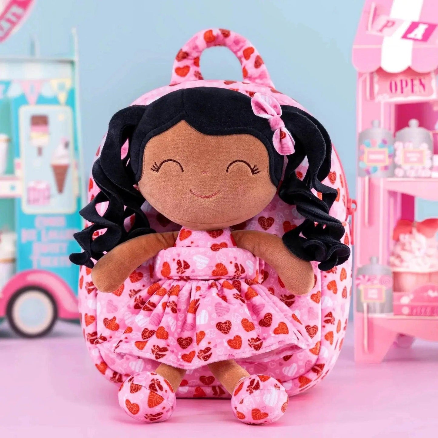  Gloveleya Adorable Plush Backpacks - Curly Hair Dolls for Baby Girls - Perfect Love Gift Series for Baby Showers -  ToylandEU™