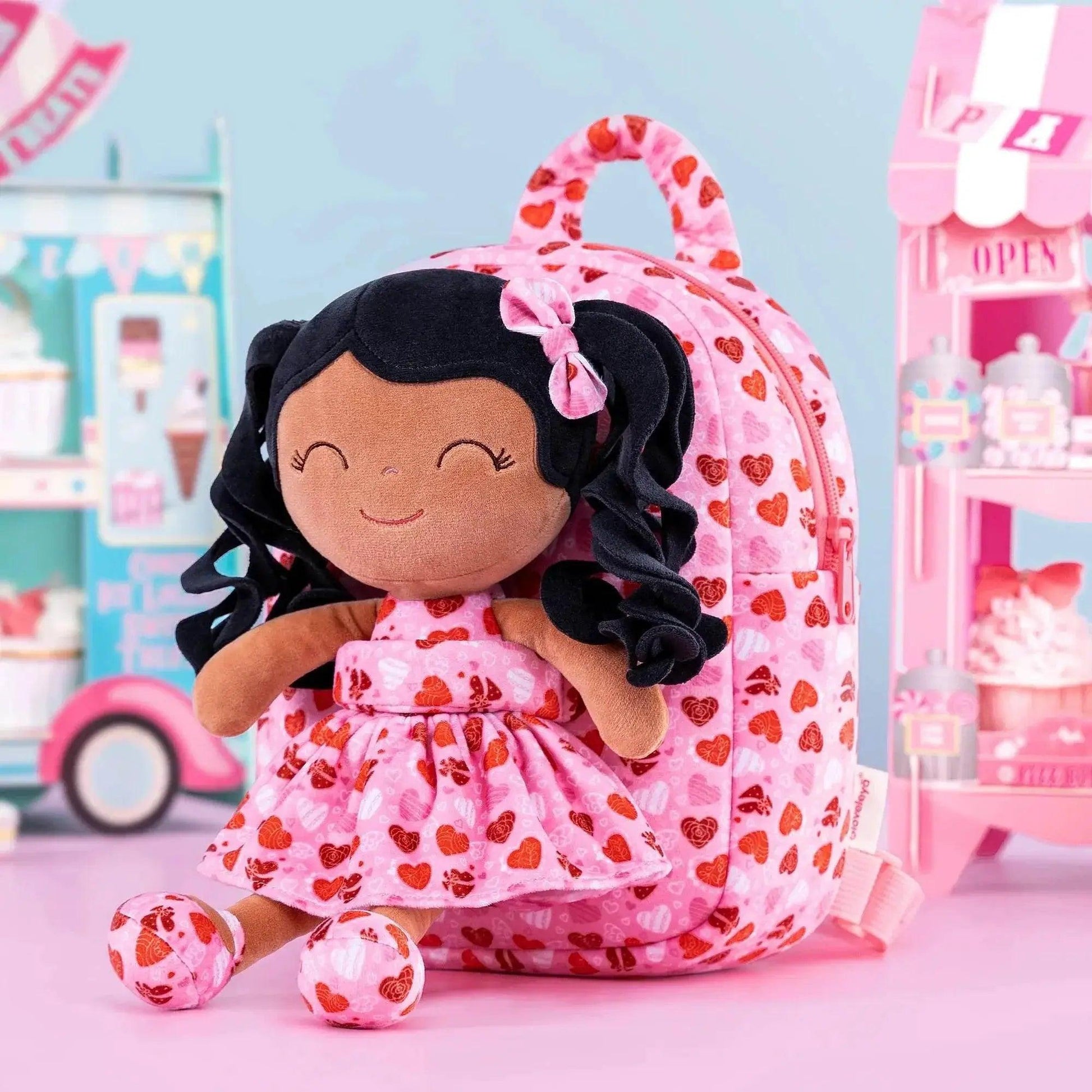  Gloveleya Adorable Plush Backpacks - Curly Hair Dolls for Baby Girls - Perfect Love Gift Series for Baby Showers -  ToylandEU™