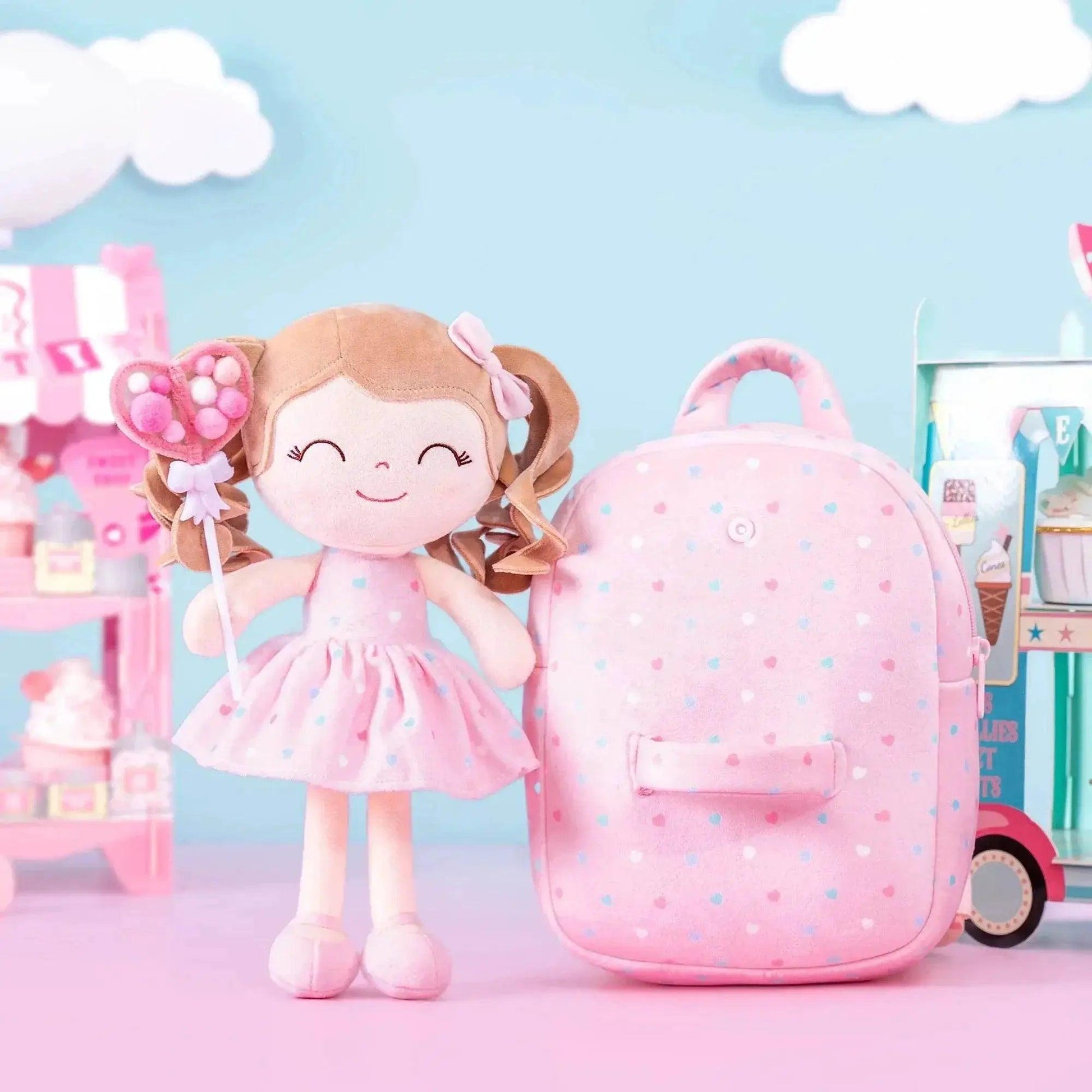  Gloveleya Adorable Plush Backpacks - Curly Hair Dolls for Baby Girls - Perfect Love Gift Series for Baby Showers -  ToylandEU™