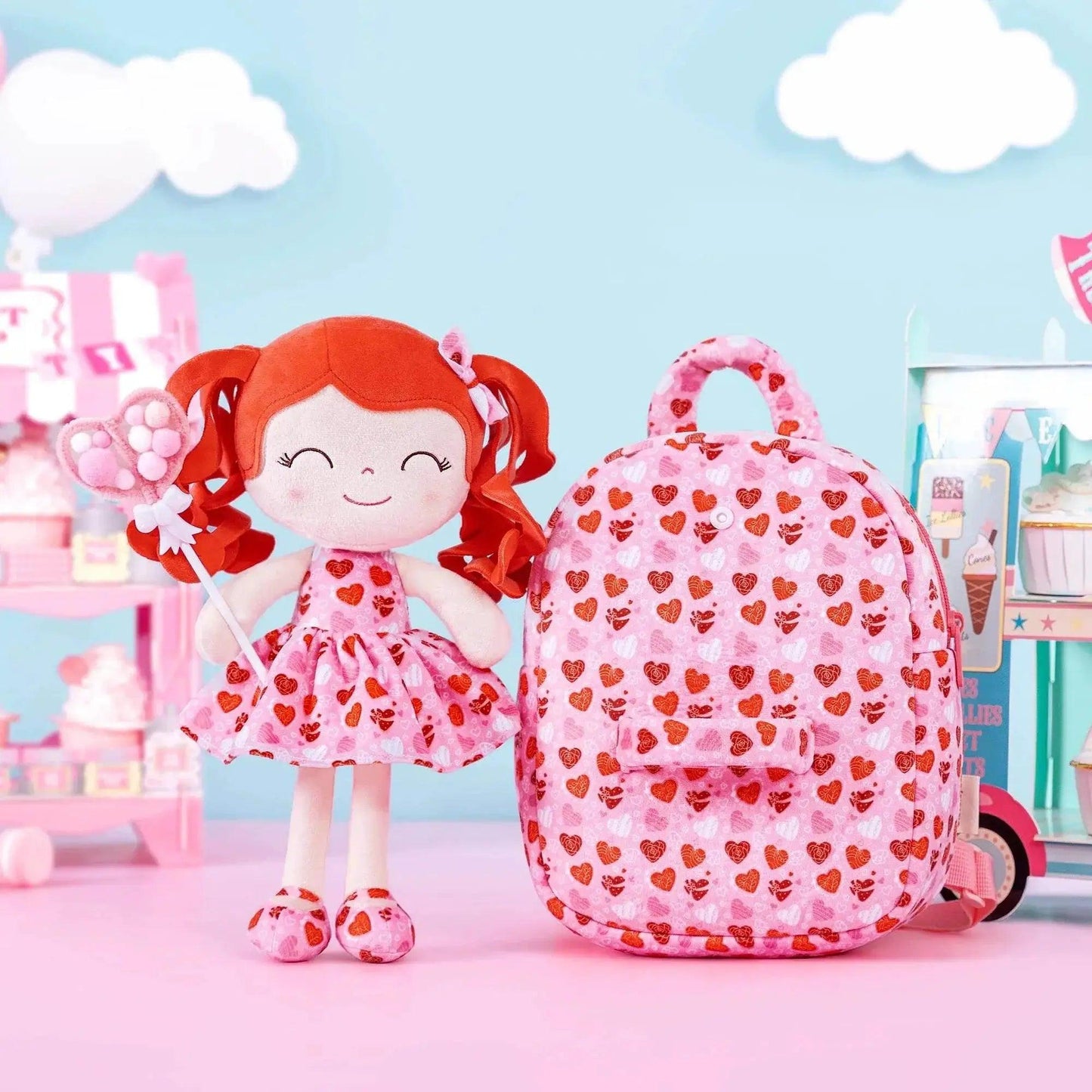  Gloveleya Adorable Plush Backpacks - Curly Hair Dolls for Baby Girls - Perfect Love Gift Series for Baby Showers -  ToylandEU™