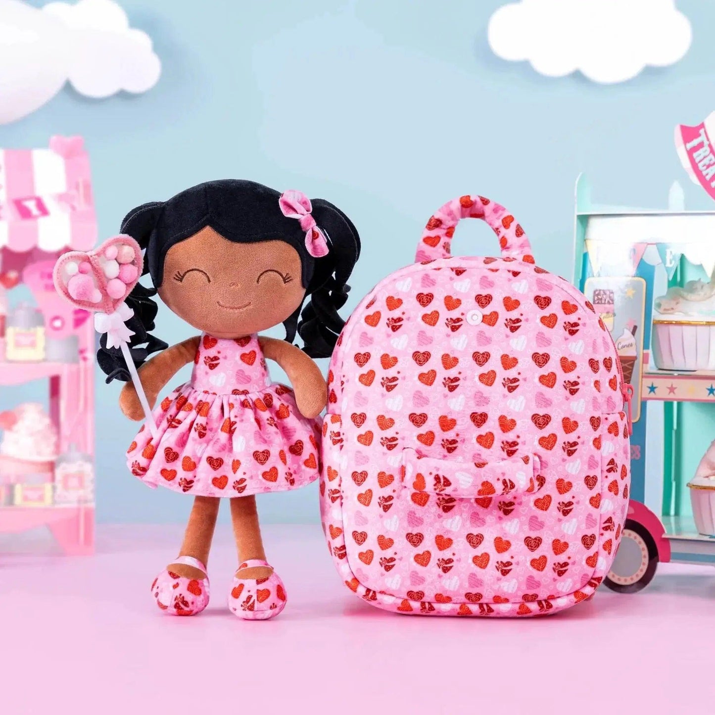  Gloveleya Adorable Plush Backpacks - Curly Hair Dolls for Baby Girls - Perfect Love Gift Series for Baby Showers -  ToylandEU™