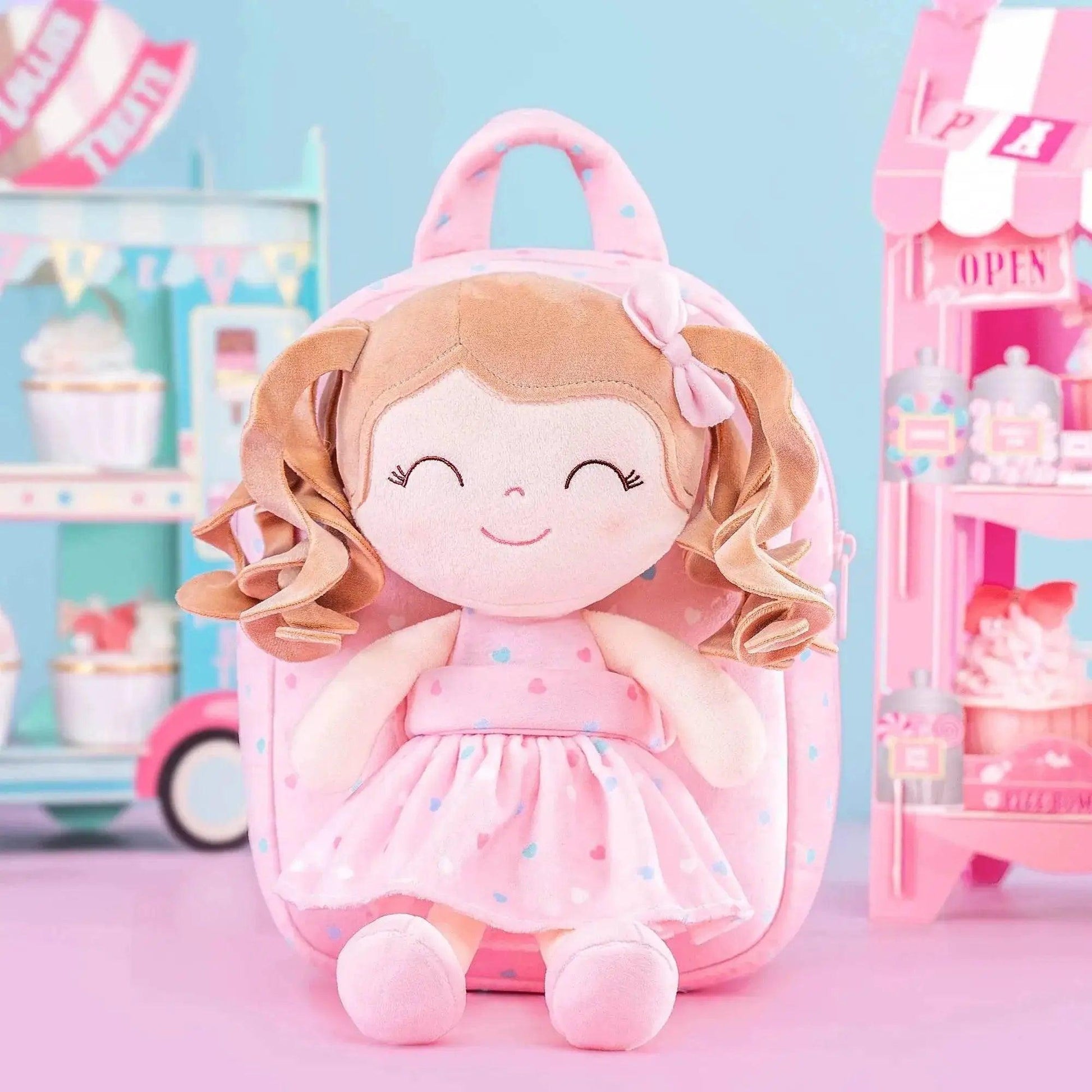  Gloveleya Adorable Plush Backpacks - Curly Hair Dolls for Baby Girls - Perfect Love Gift Series for Baby Showers -  ToylandEU™