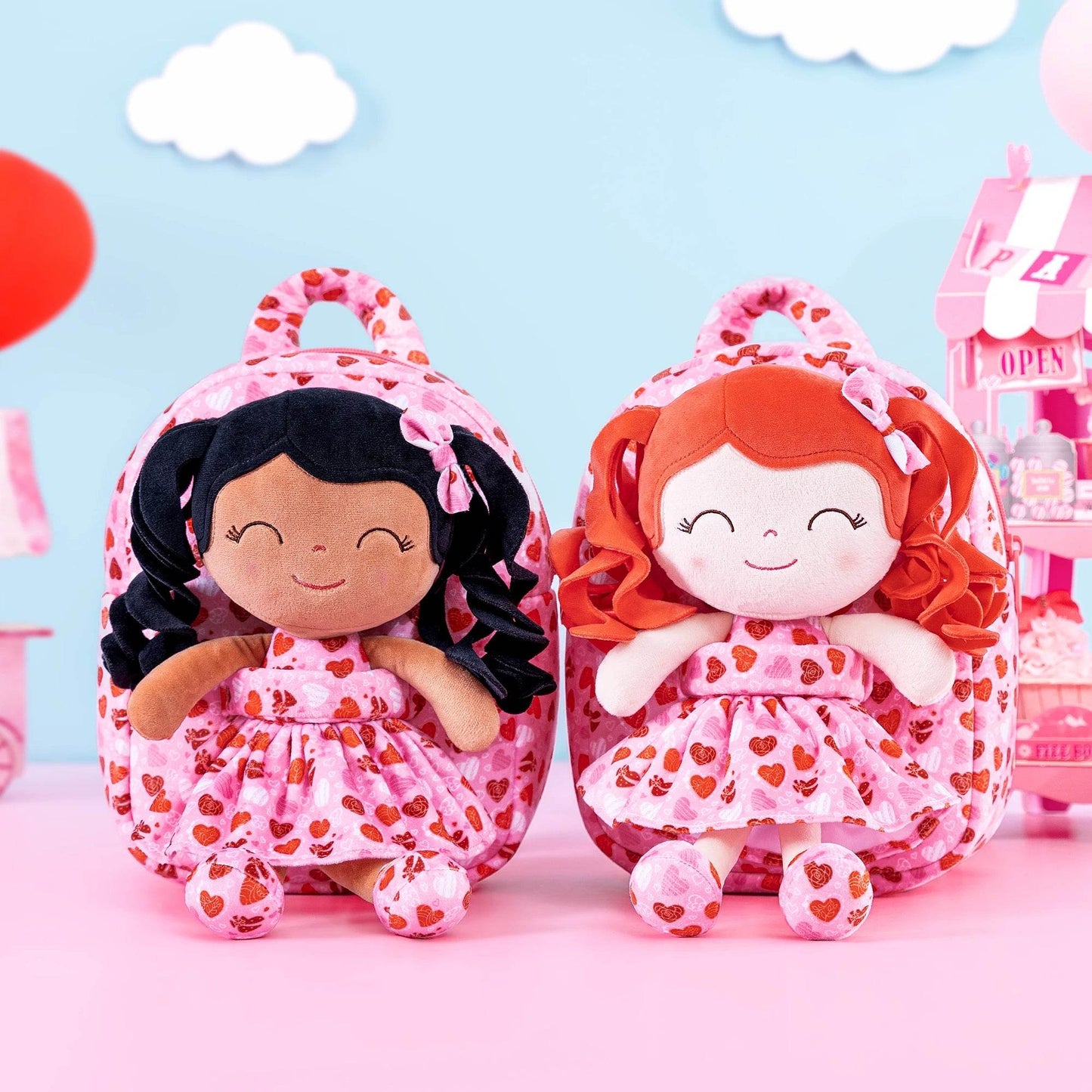 Gloveleya Adorable Plush Backpacks - Curly Hair Dolls for Baby Girls - Perfect Love Gift Series for Baby Showers - ToylandEU