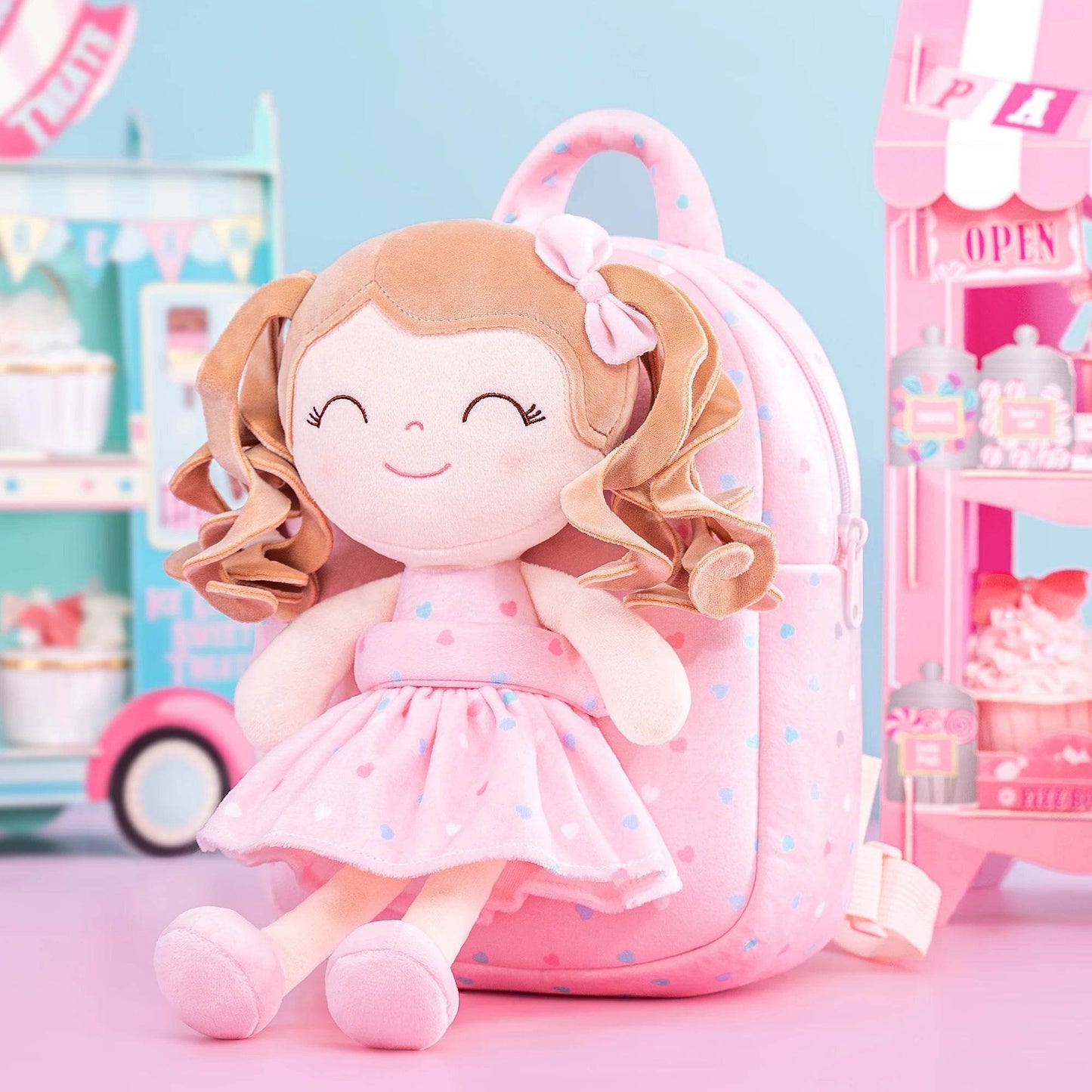 Gloveleya Adorable Plush Backpacks - Curly Hair Dolls for Baby Girls - Perfect Love Gift Series for Baby Showers - ToylandEU