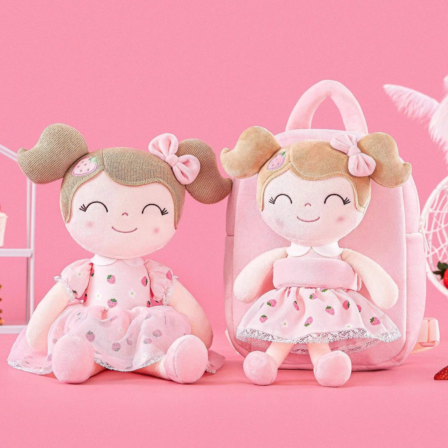 Gloveleya Plush Backpack for Baby Girls and Toddlers with Stuffed Doll Design - ToylandEU