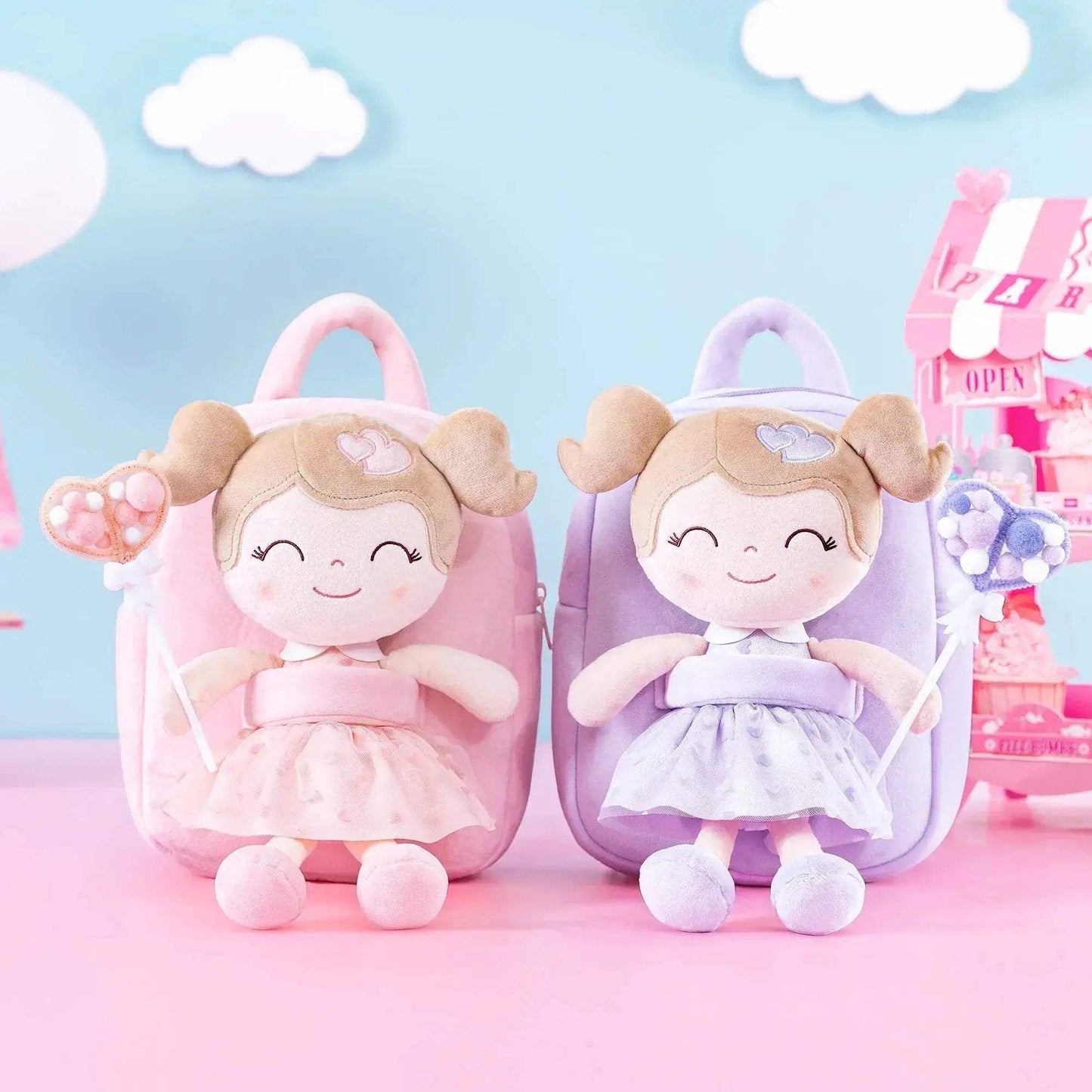 Gloveleya Plush Backpack for Baby Girls and Toddlers with Stuffed Doll Design - ToylandEU