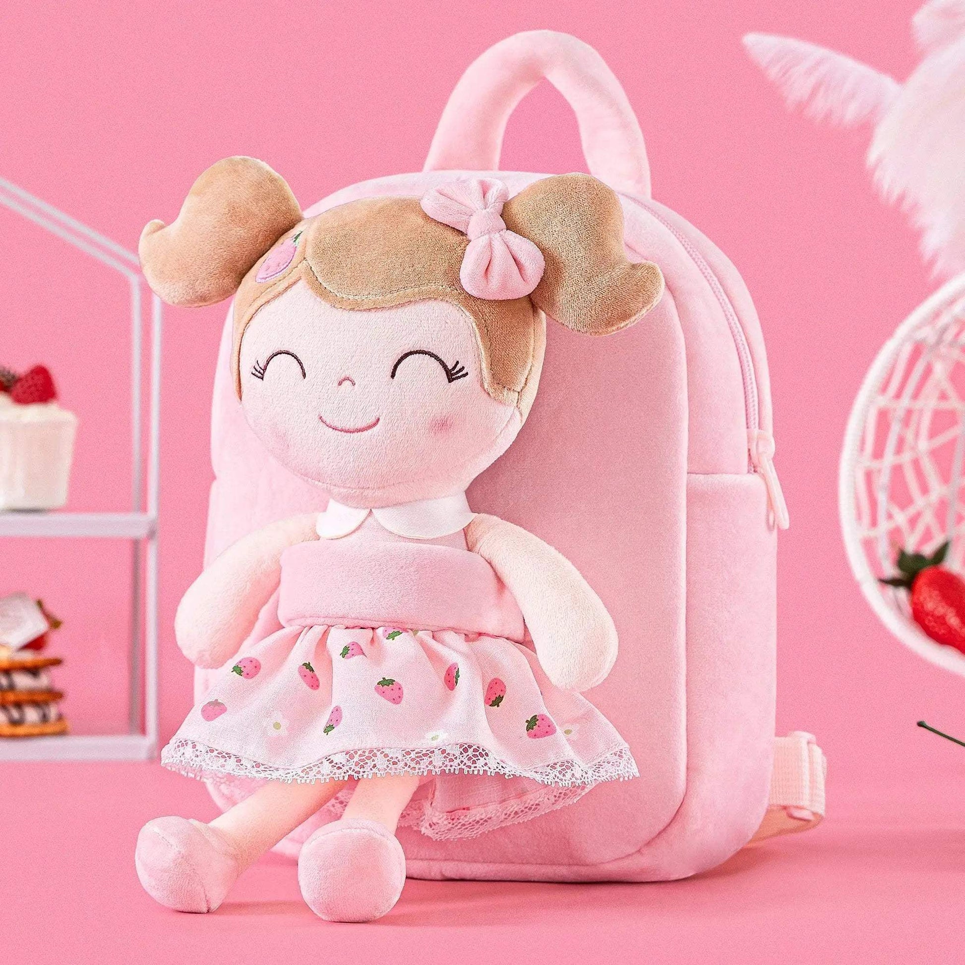 Gloveleya Plush Backpack for Baby Girls and Toddlers with Stuffed Doll Design - ToylandEU