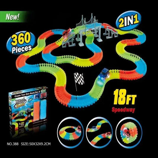  Glow In The Dark Electric Track Car Set For Kids Safe -  ToylandEU™
