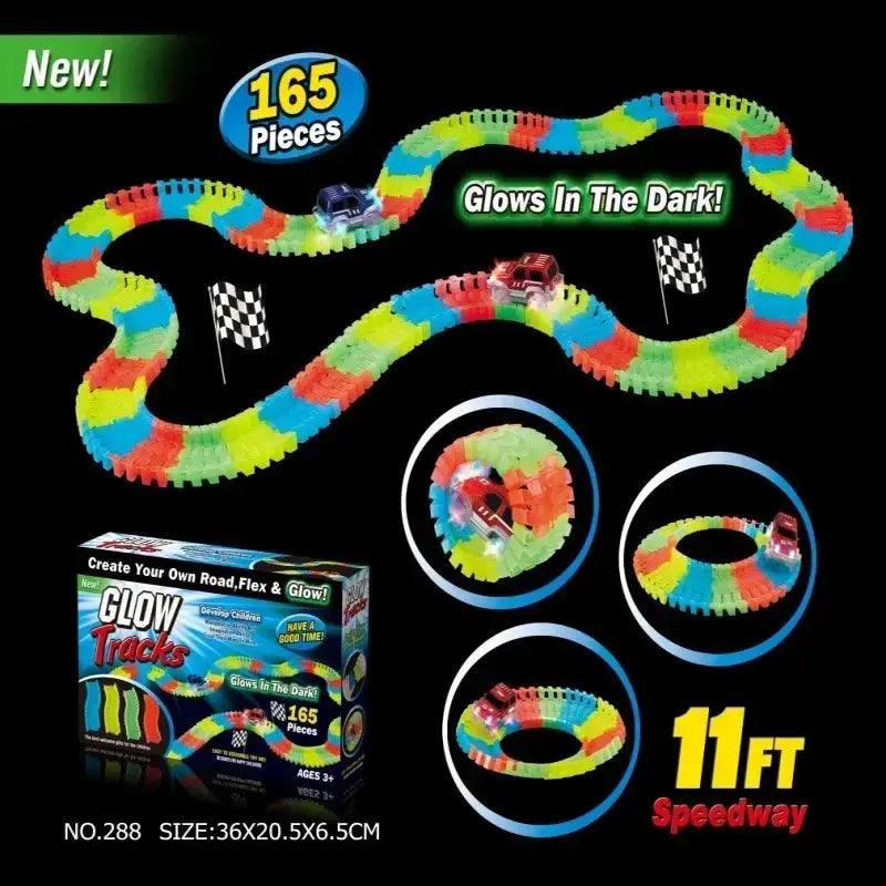 Glow In The Dark Electric Track Car Set For Kids Safe -  ToylandEU™