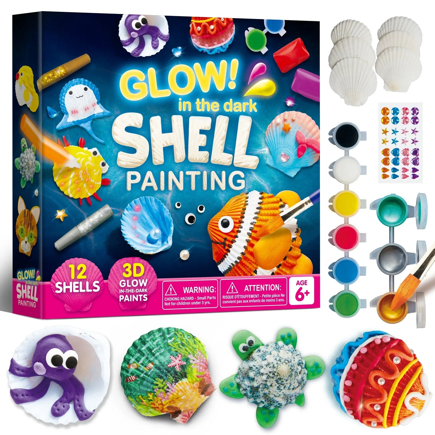 Glow In The Dark Seashells Painting Kit For Kids Ages6Plus - ToylandEU