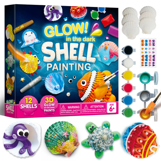 Glow In The Dark Seashells Painting Kit For Kids Ages6Plus