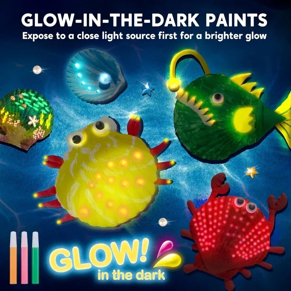 Glow In The Dark Seashells Painting Kit For Kids Ages6Plus - ToylandEU