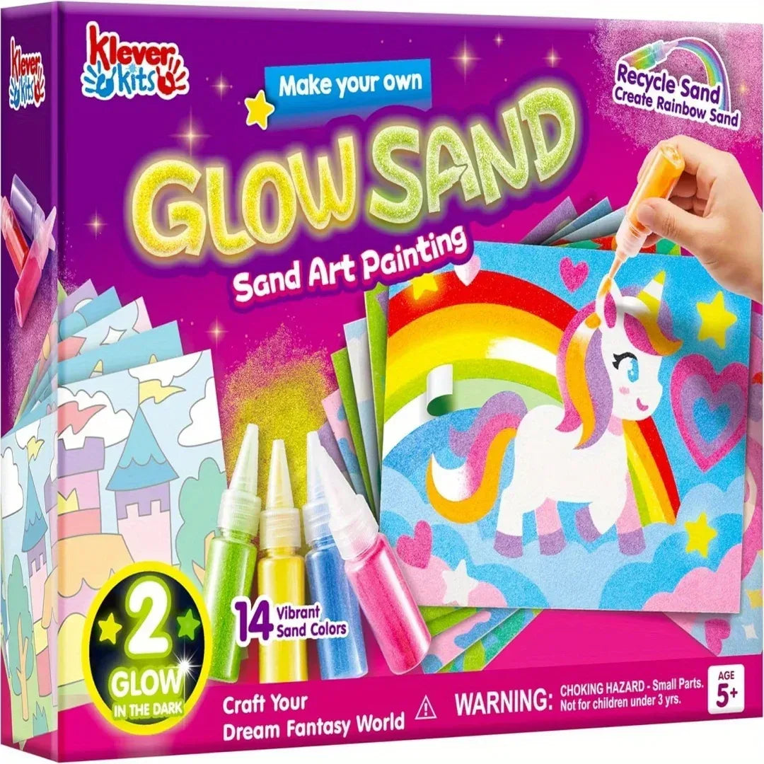 Glow Sand Art Kit With 14 Colors And Fantasy Templates - ToylandEU