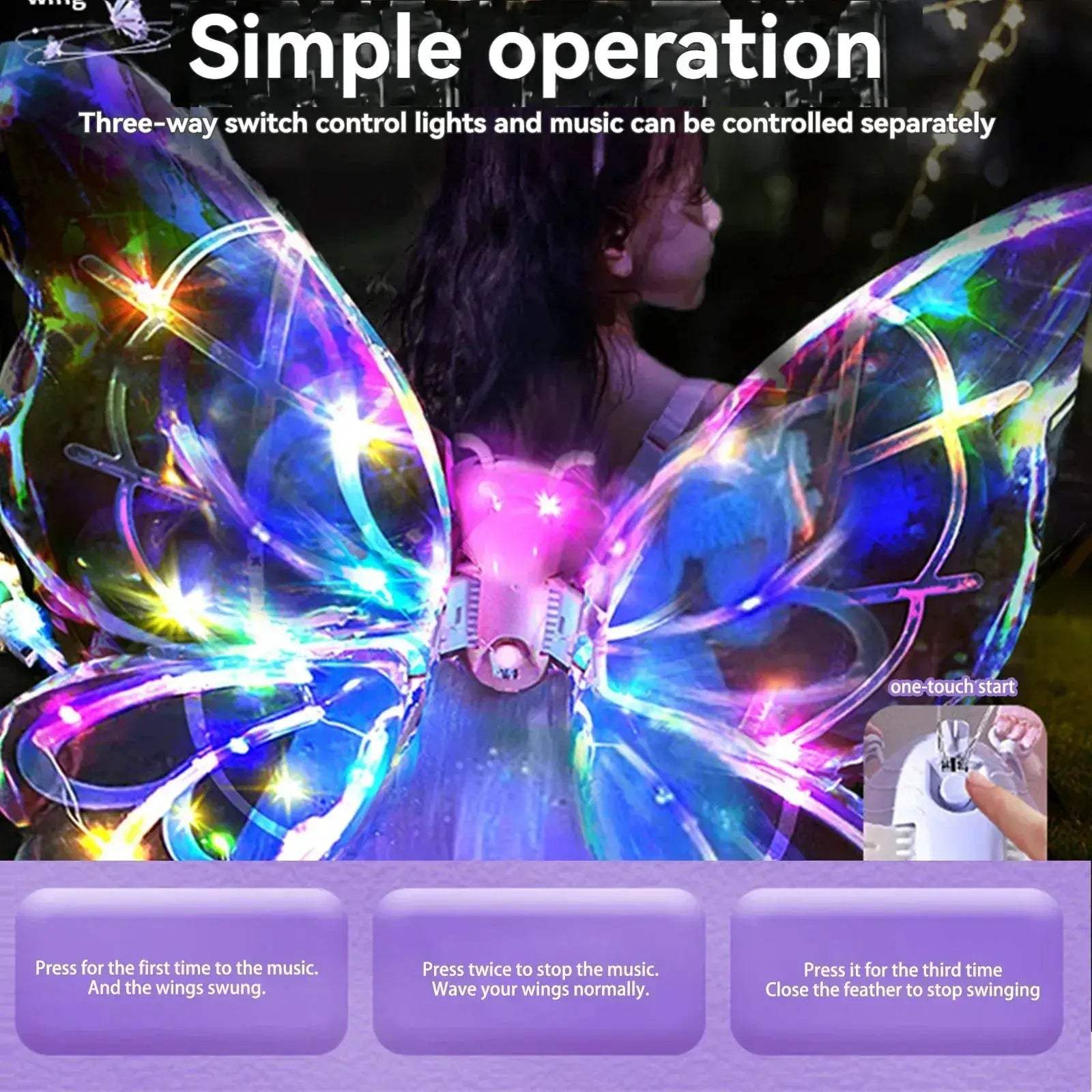 Glowing Fairy Wings for Kids Backpiece Toy Costume - ToylandEU