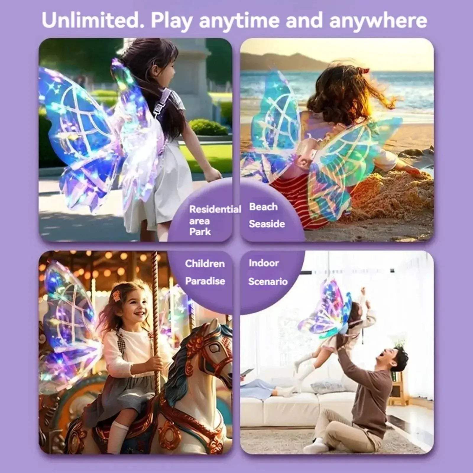 Glowing Fairy Wings for Kids Backpiece Toy Costume - ToylandEU
