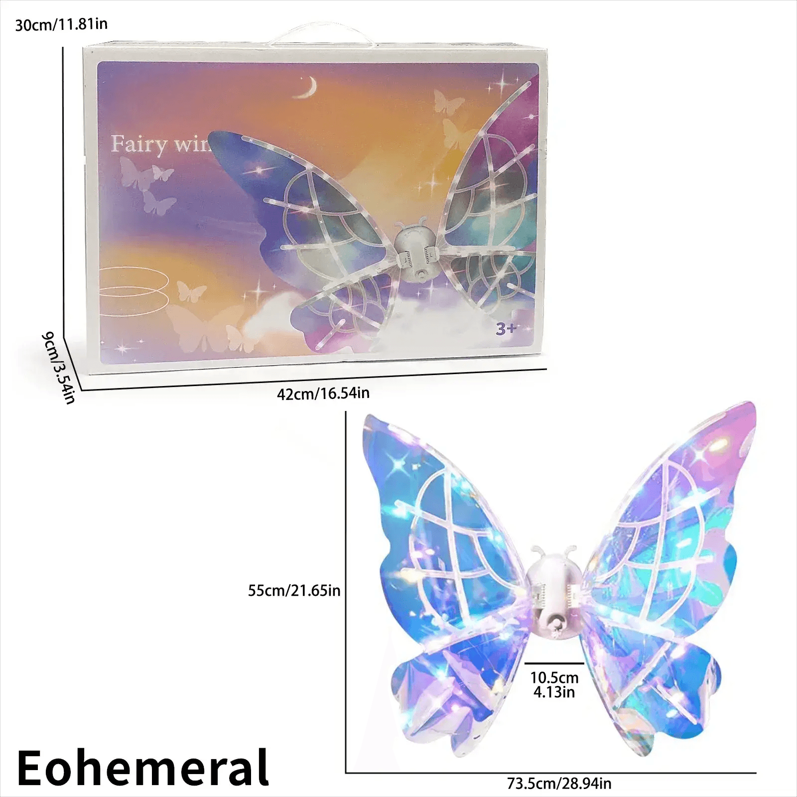Glowing Fairy Wings for Kids Backpiece Toy Costume - ToylandEU