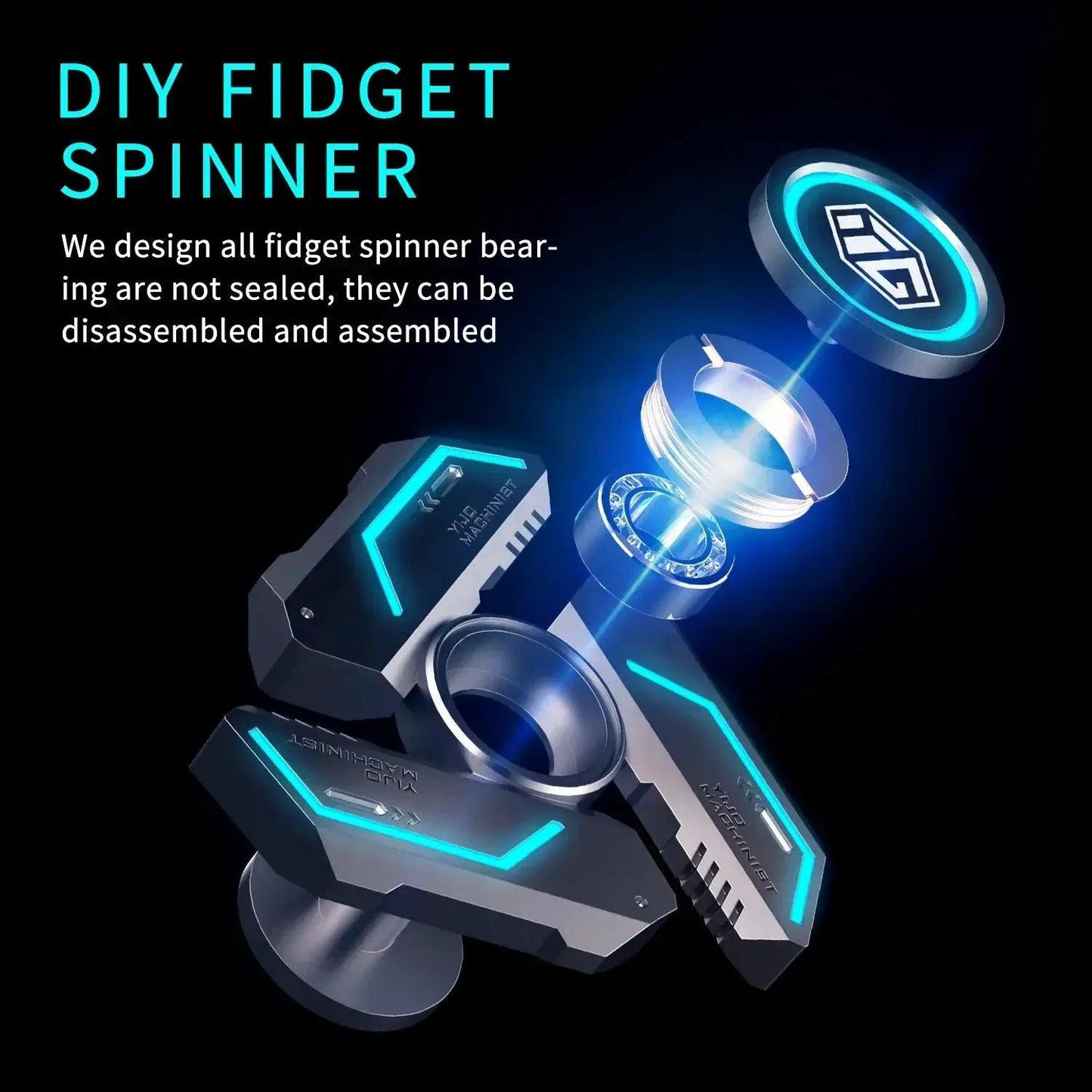  Glowing Fidget Spinner Alloy Silent Bearing Toyland EU -  ToylandEU™