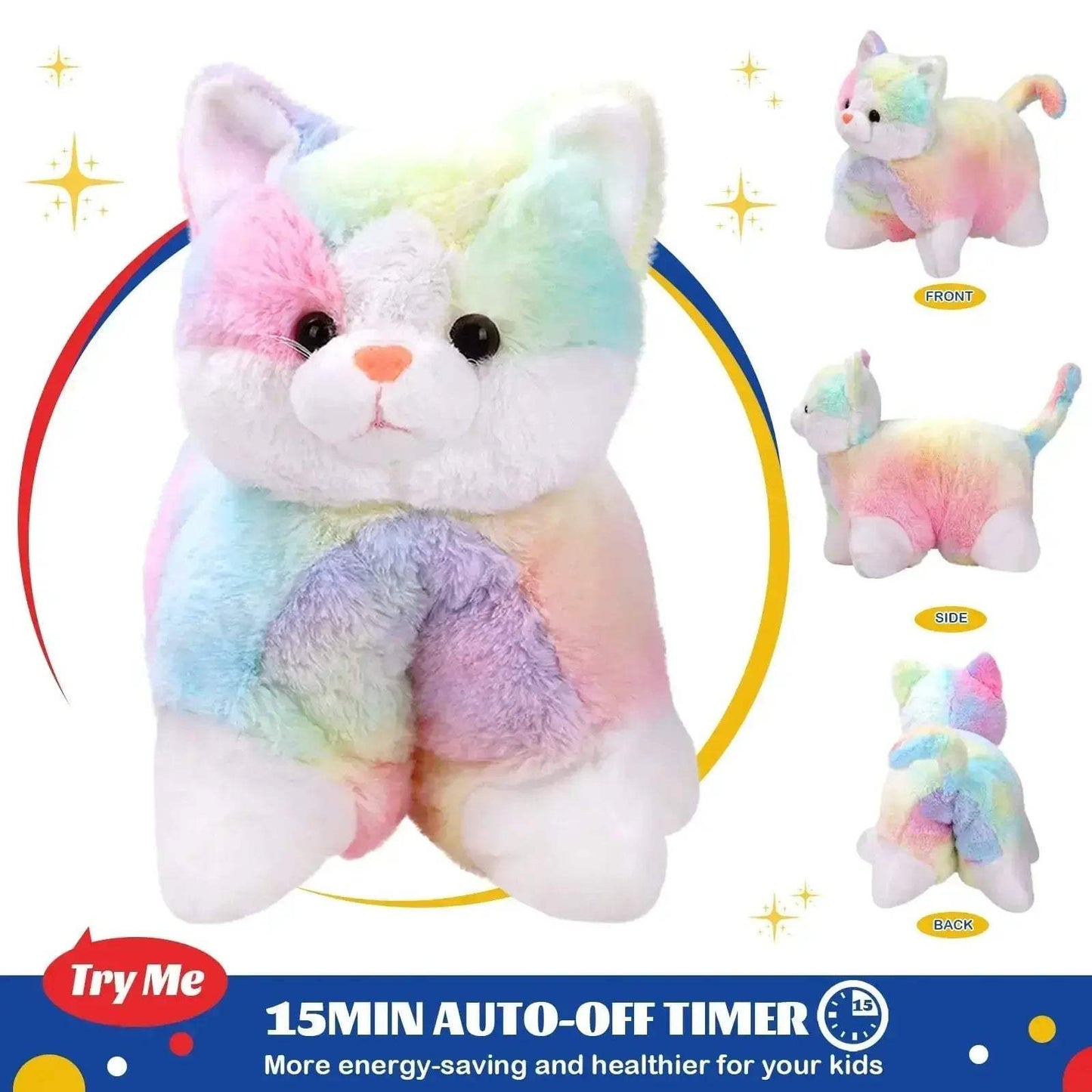 Glowing LED Kitty Plush Pillow For Kids With Soothing Lullabies - ToylandEU