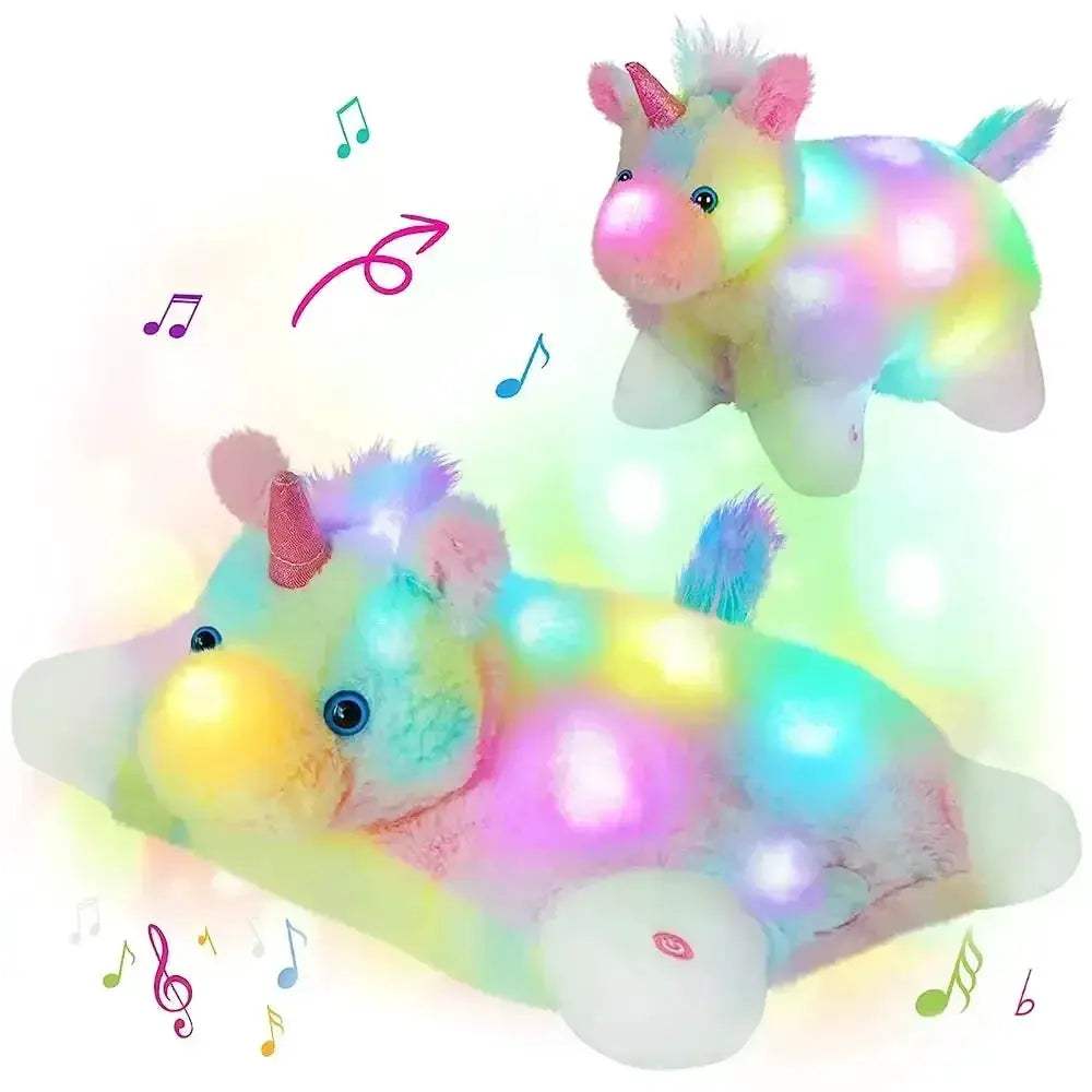 Glowing LED Kitty Plush Pillow For Kids With Soothing Lullabies - ToylandEU