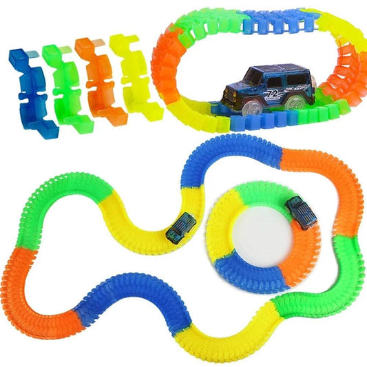 Glowing LED Race Track Set - DIY Flexible Fun with Flashing Cars! - ToylandEU