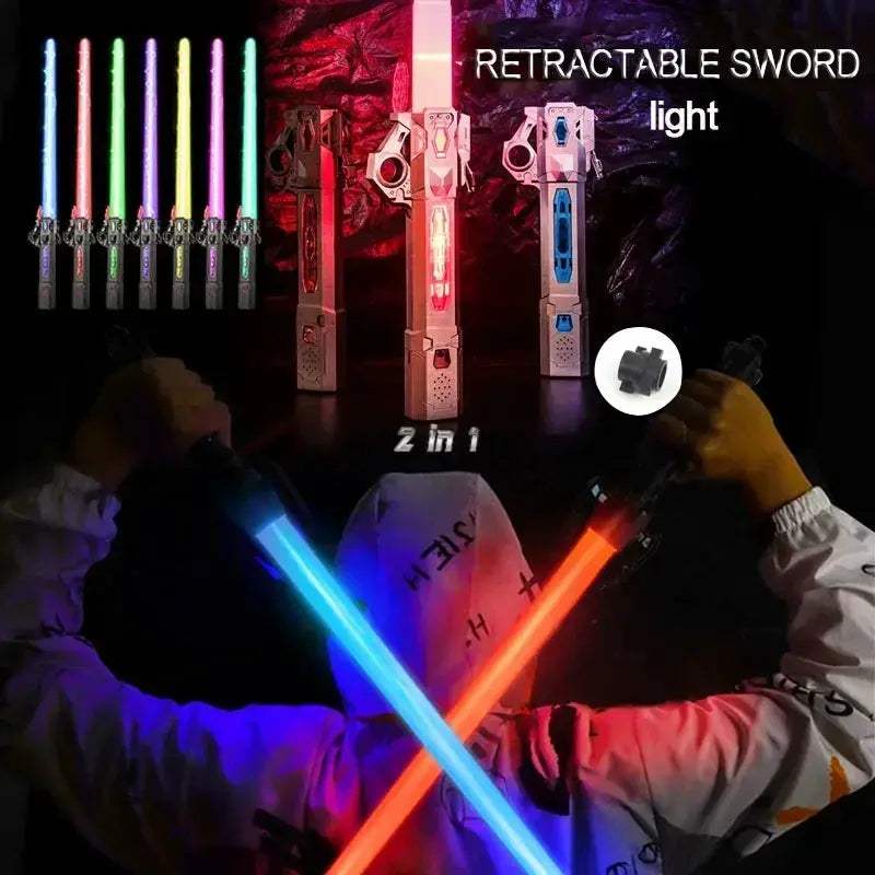 Glowing Laser Sword Toy Telescopic 2-in-1 Lightsaber - ToylandEU