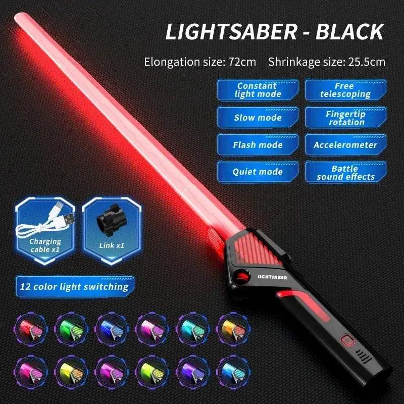 Glowing Laser Sword Toy Telescopic 2-in-1 Lightsaber - ToylandEU