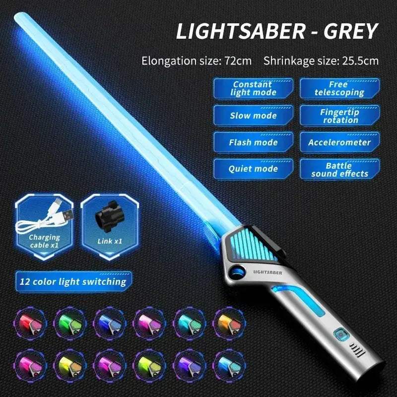 Glowing Laser Sword Toy Telescopic 2-in-1 Lightsaber - ToylandEU