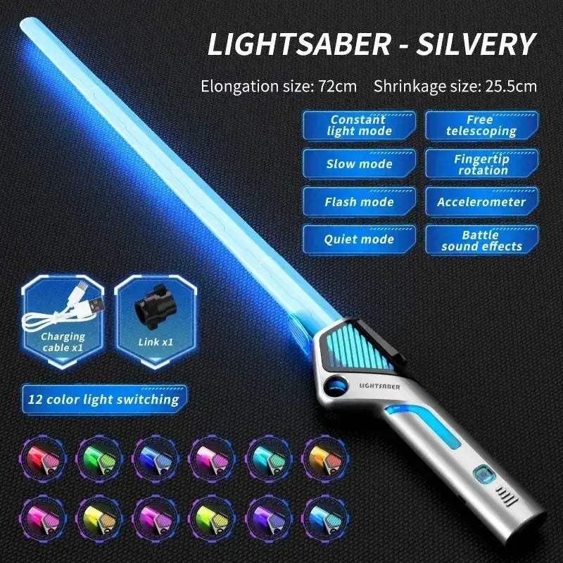 Glowing Laser Sword Toy Telescopic 2-in-1 Lightsaber - ToylandEU