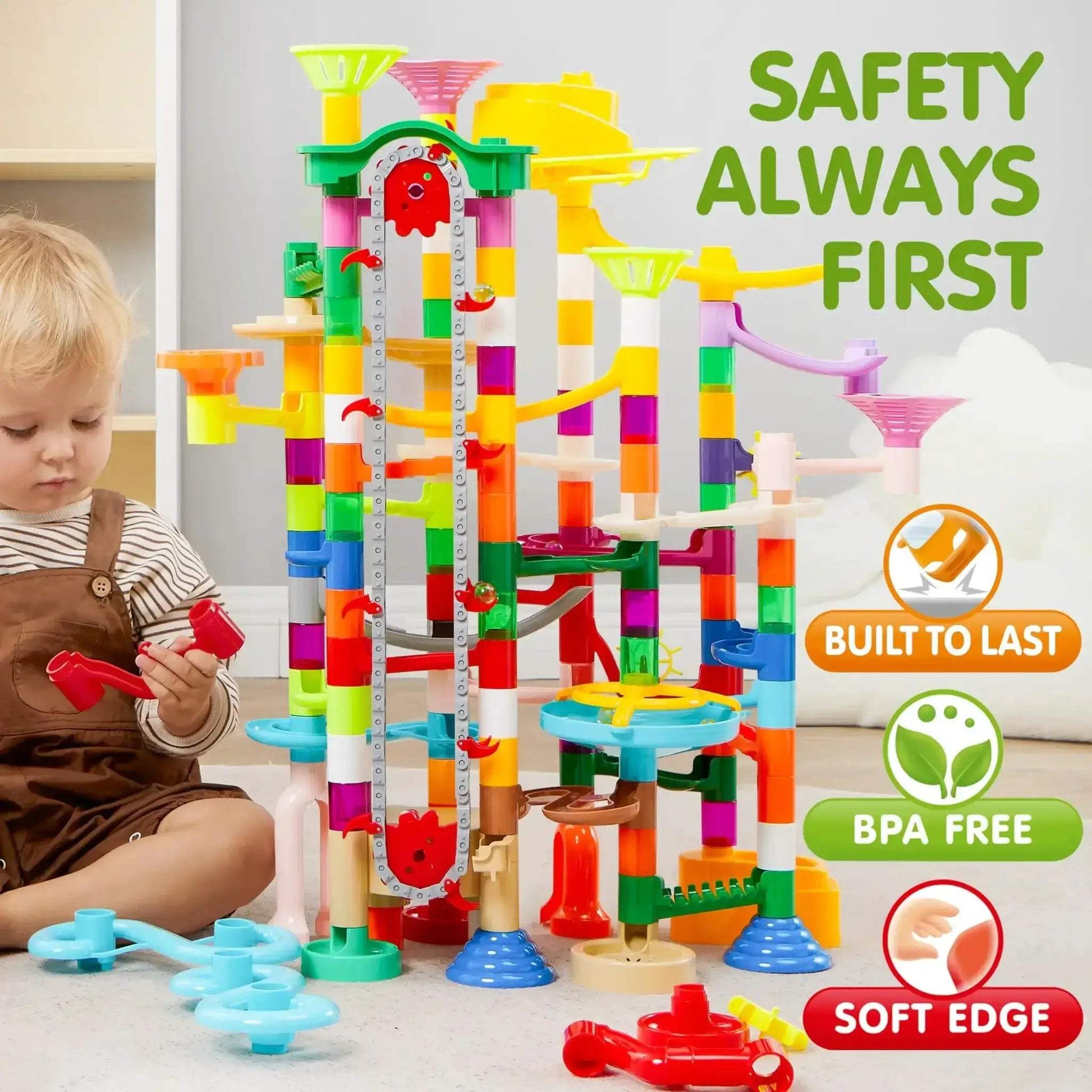 Glowing Marble Run Set With Motorized Elevator For STEM Kids - ToylandEU