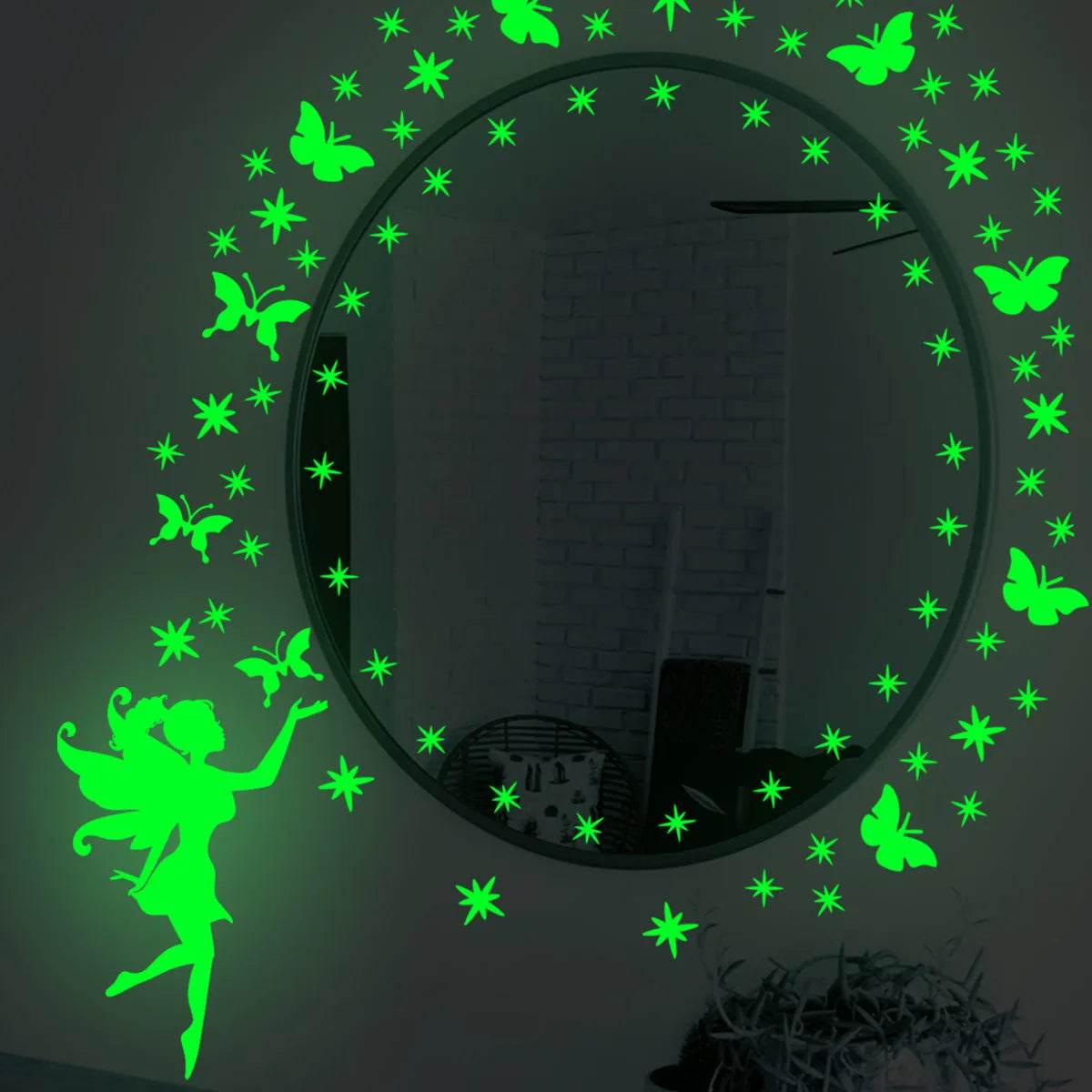 Glowing Wall Sticker Fairy Stars And Butterfly Kids Room - ToylandEU