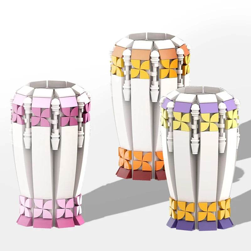 Gobricks MOC Color Vase of Sunflower Flower Vase Building Bricks MOC - ToylandEU