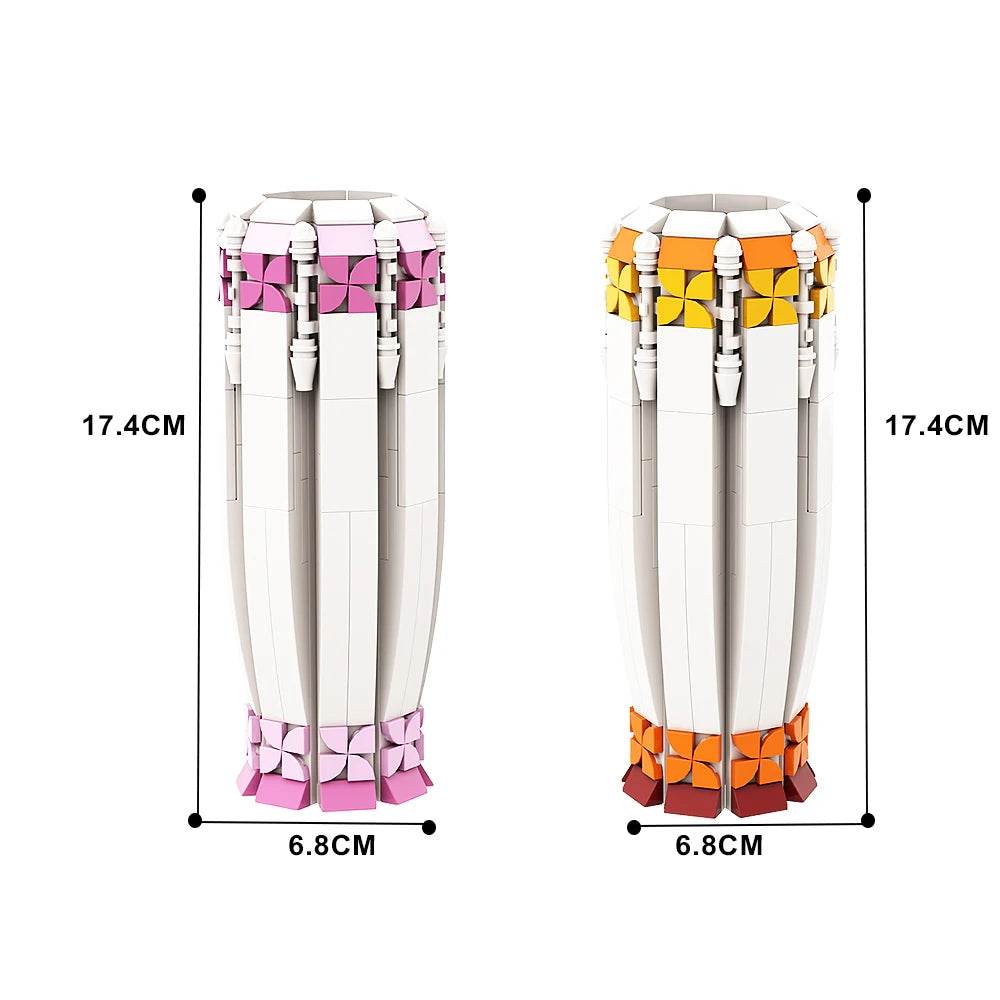Gobricks MOC Color Vase of Sunflower Flower Vase Building Bricks MOC - ToylandEU