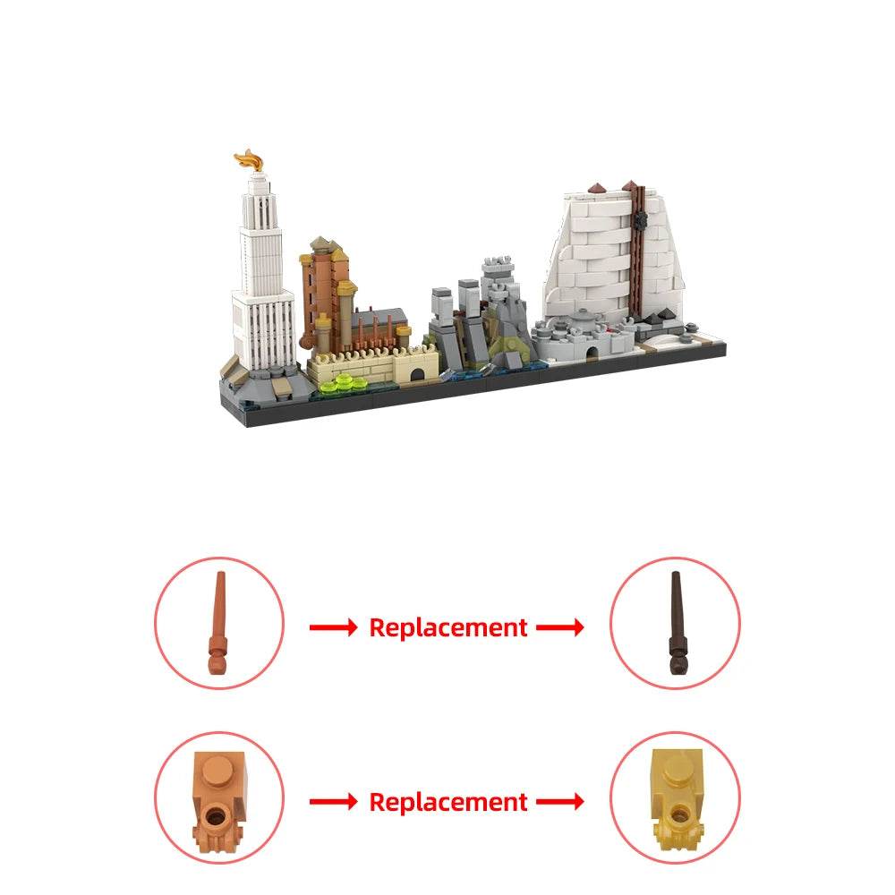 Gobricks MOC Game of Thrones Skyline Building Blocks Building Bricks MOC - ToylandEU