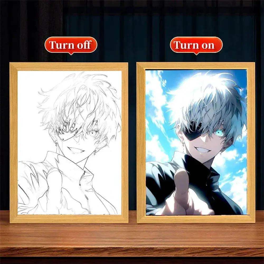 Gojo LED Light Painting Picture Frame, Anime Jujutsu Kaisen JJK Gifts 6 x 9 in - ToylandEU