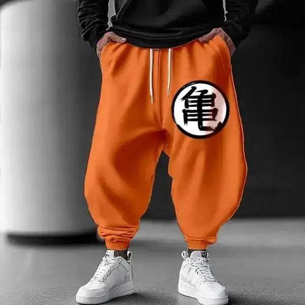 Goku Print Harem Pants Breathable Cotton Wide Leg Joggers Unisex - ToylandEU