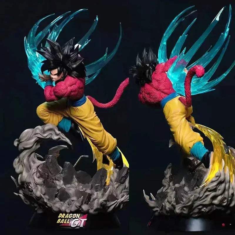 Goku SSJ4 Kamehameha Wave Anime Figure, Dragon Ball Figure GT Super Saiyan 4 Son Goku PVC Statue 38 cm - ToylandEU