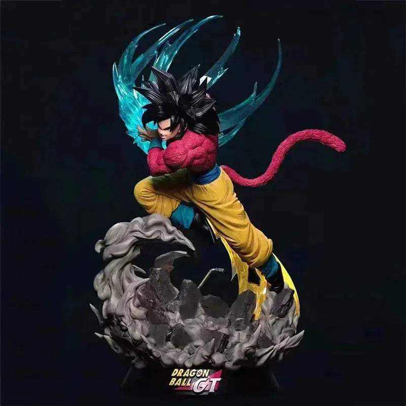Goku SSJ4 Kamehameha Wave Anime Figure, Dragon Ball Figure GT Super Saiyan 4 Son Goku PVC Statue 38 cm - ToylandEU
